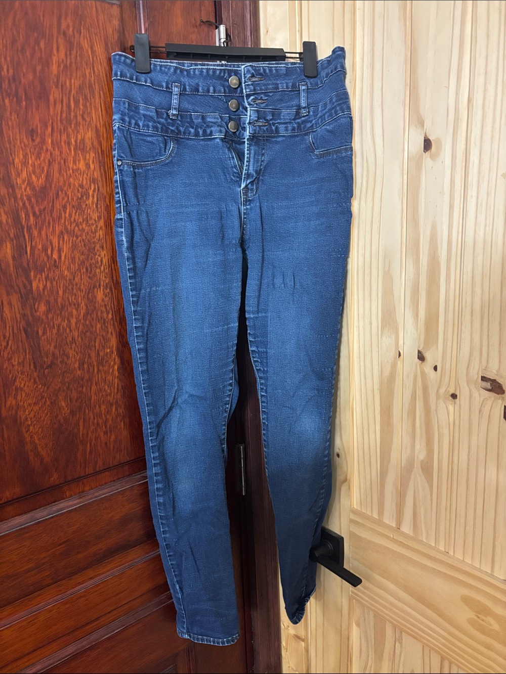 refuge Dark Blue High-Waist Skinny Jeans